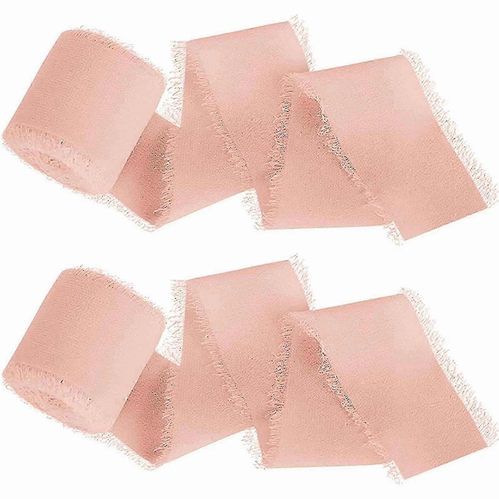 5m Sheer Chiffon Ribbon with Frayed Edges for DIY Crafting Projects Soft Silk Trim for Decorative Arts and Crafts Supplies