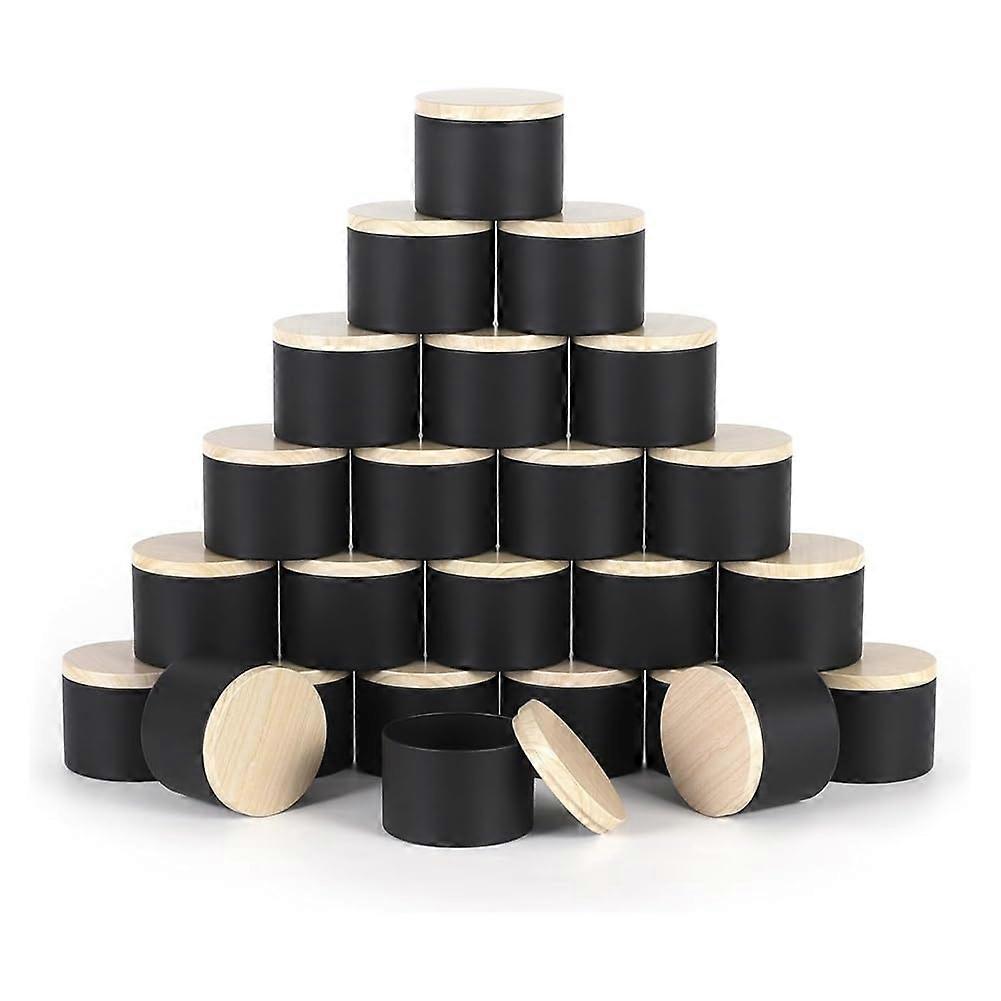 24Pack Black 4 oz Candle Tins with Lids, 4 oz Candle Jars for Bulk Candle Making, Durable, Easy to Assemble and Use
