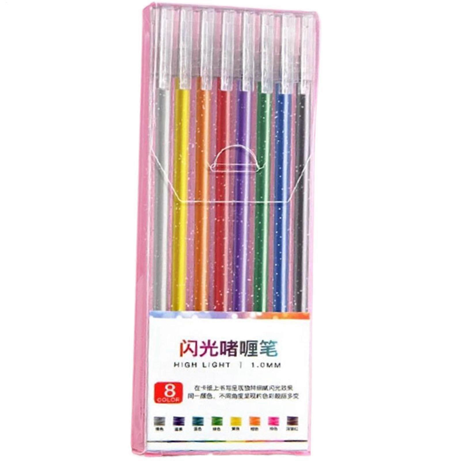 Glitter Gel Pens Set with Quick-Drying Ink, 8 Colors for Versatile Creativity