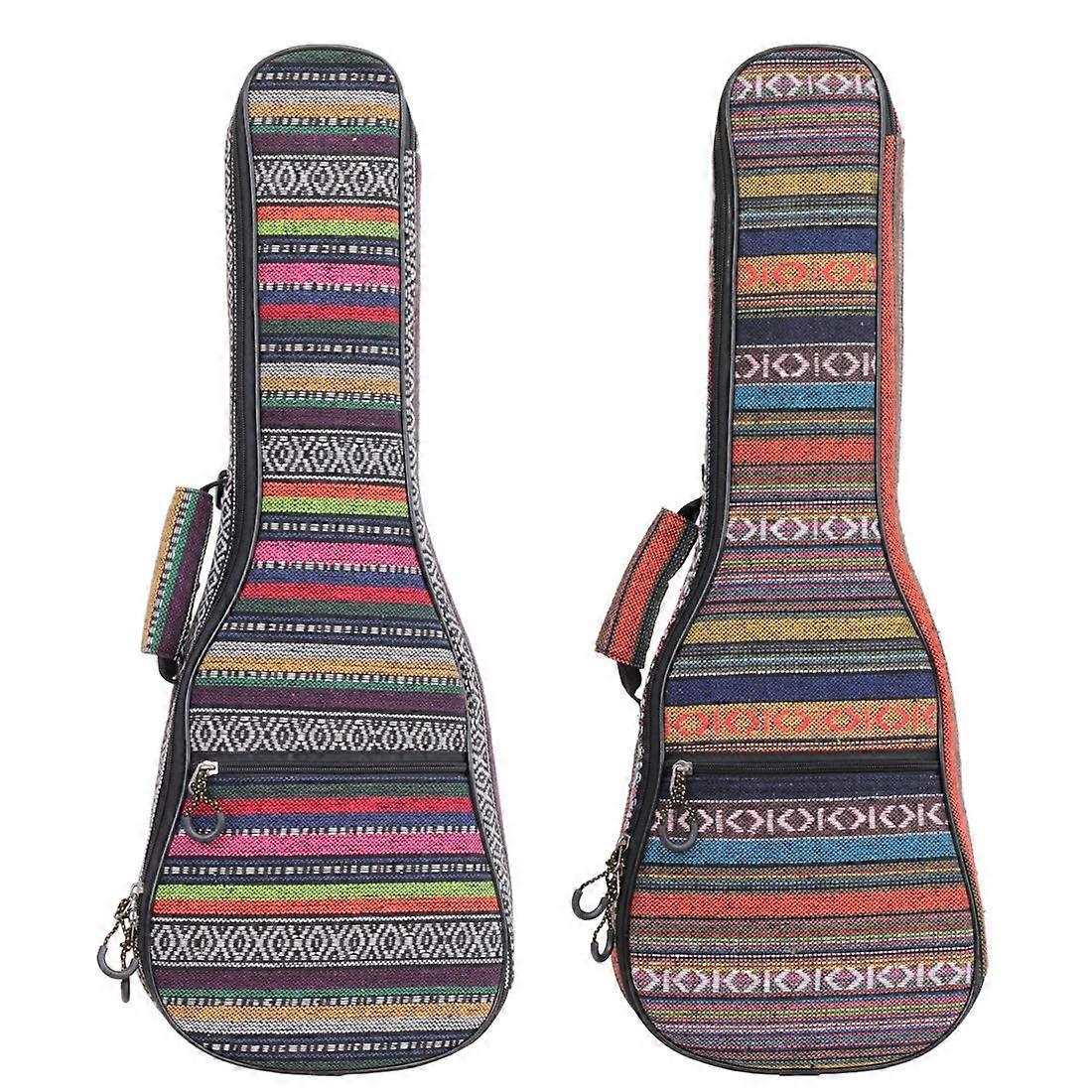 Ukulele Case 10mm Sponge Portable Waterproof Bag (26 Inch Tenor, Bohemian Red)
