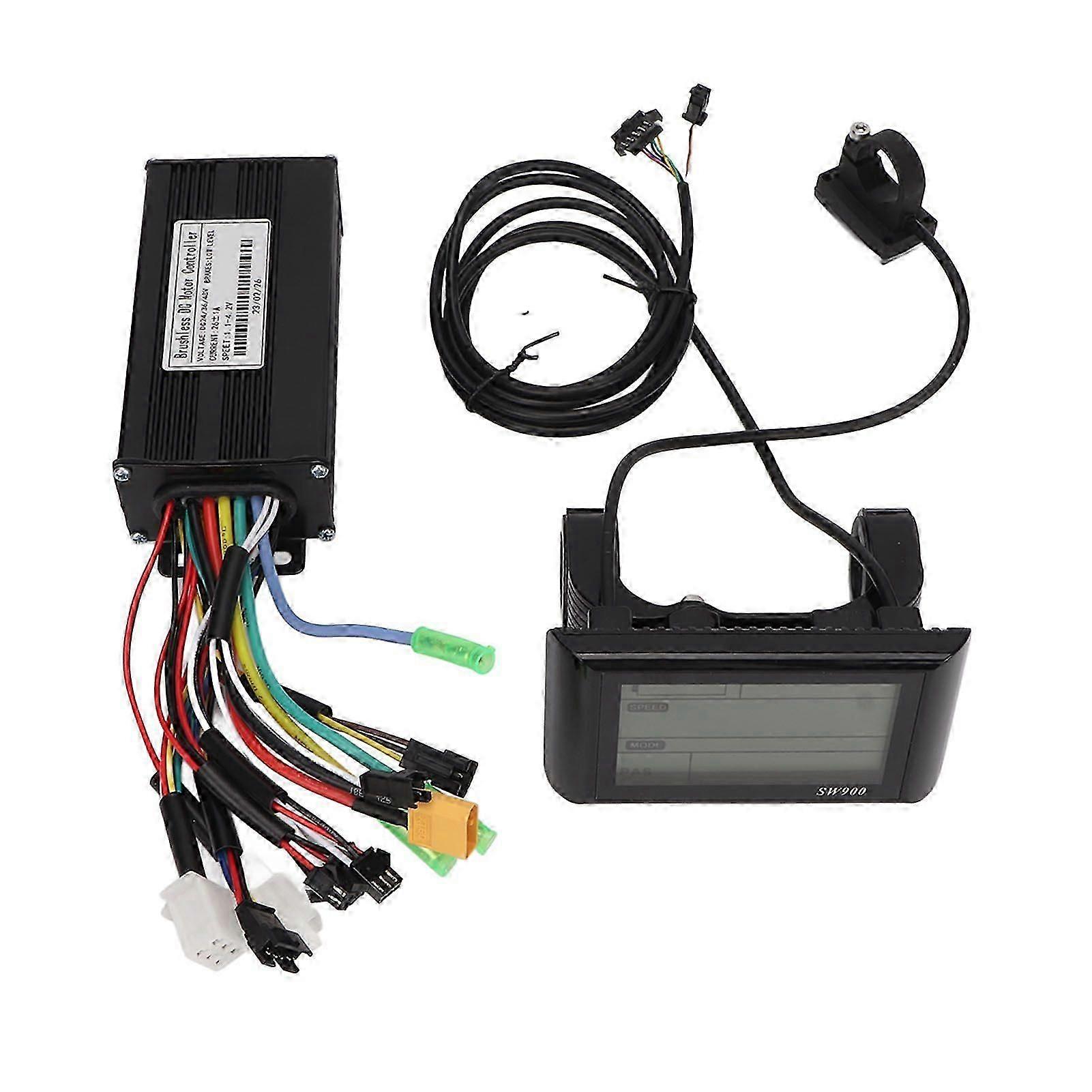 Electric Bike Motor Controller Kit 26A DC 24V 36V 48V Heat Dissipation LCD Display Panel Brushless Controller for Bike