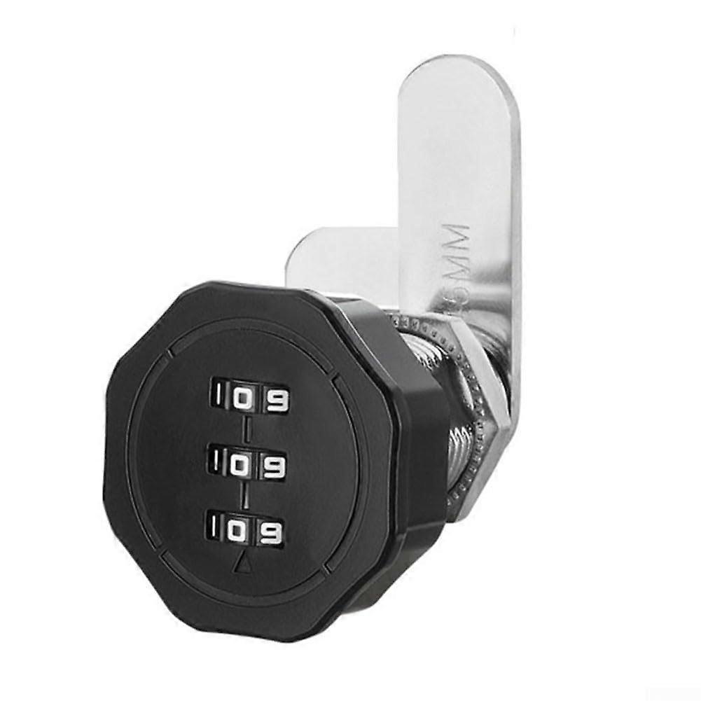 Zinc Alloy Combination Lock with Resettable 3-Digit Code for 120mm Drawers, Safes, and Toolboxes - Black