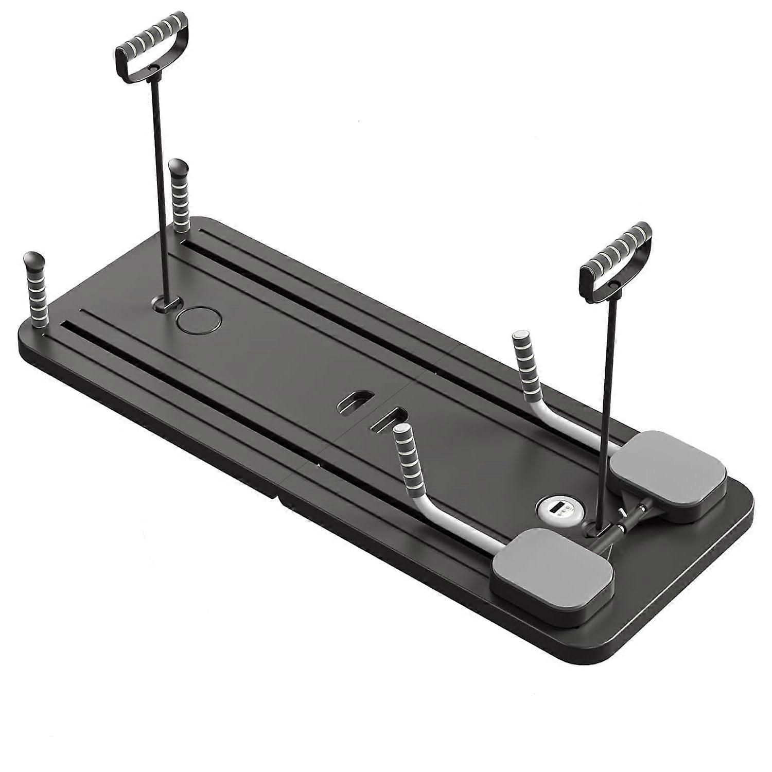 Portable Pilates Reformer Machine for Home Gym - Auto-Rebound Pilates Board with Core Trainer, Full Body Workout, Black