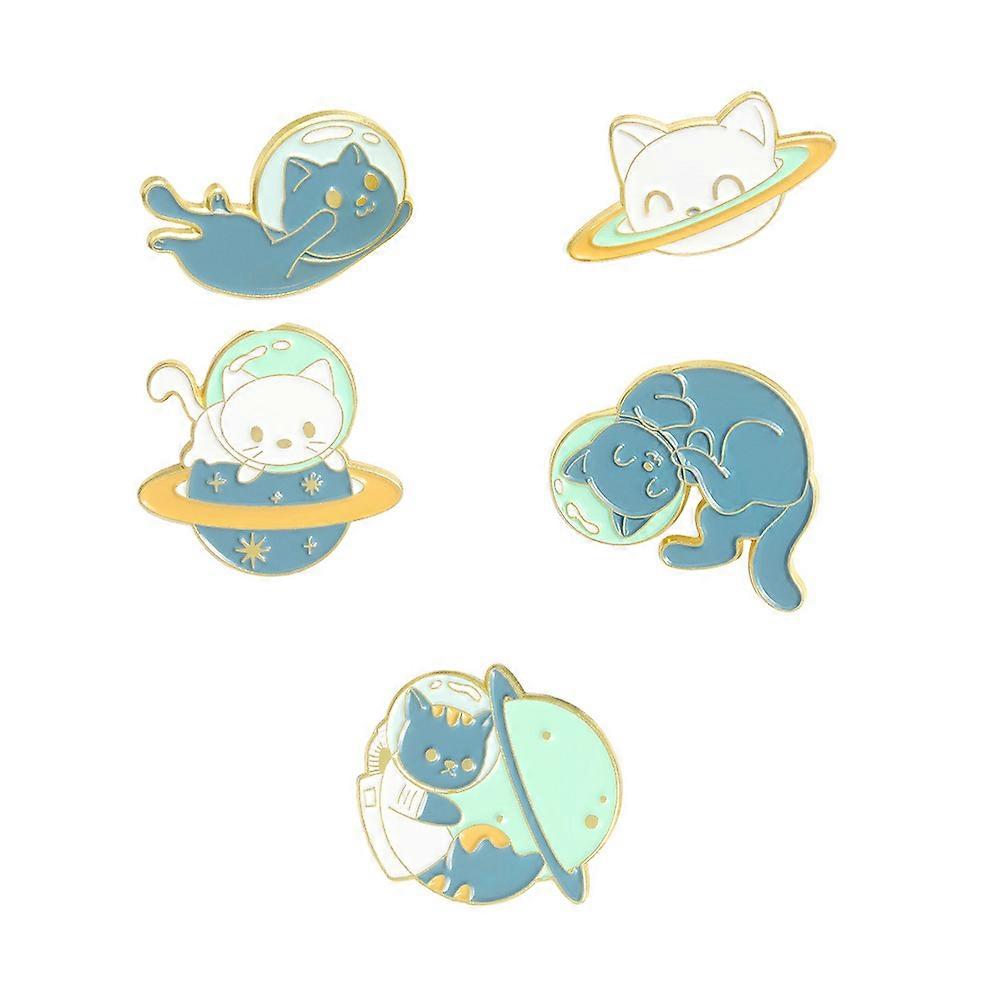 Cute Badge Brooches for Friends Daily Outfits Assorted Color Constructed from Alloy 5Pcs