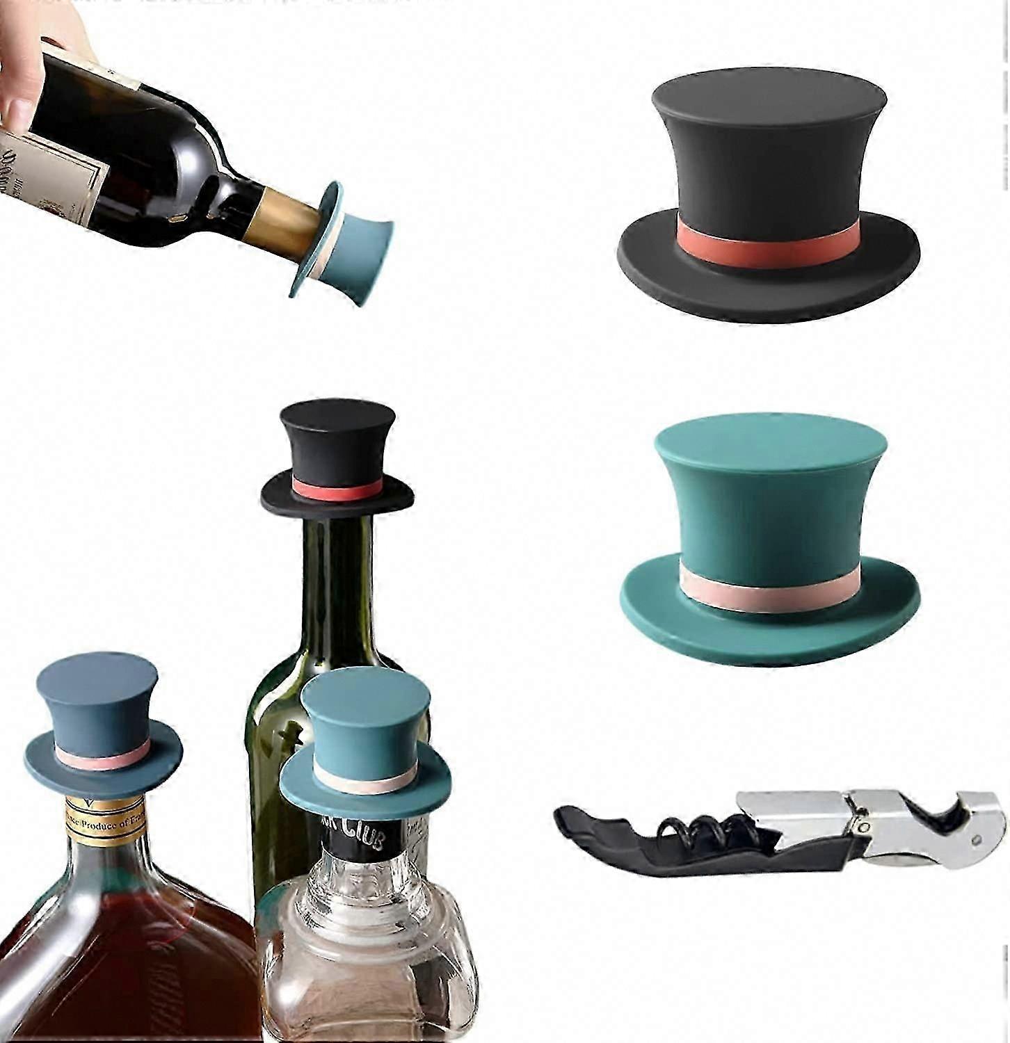 Cute Reusable Silicone Wine Stoppers Set for Bottle Sealing and Preservation