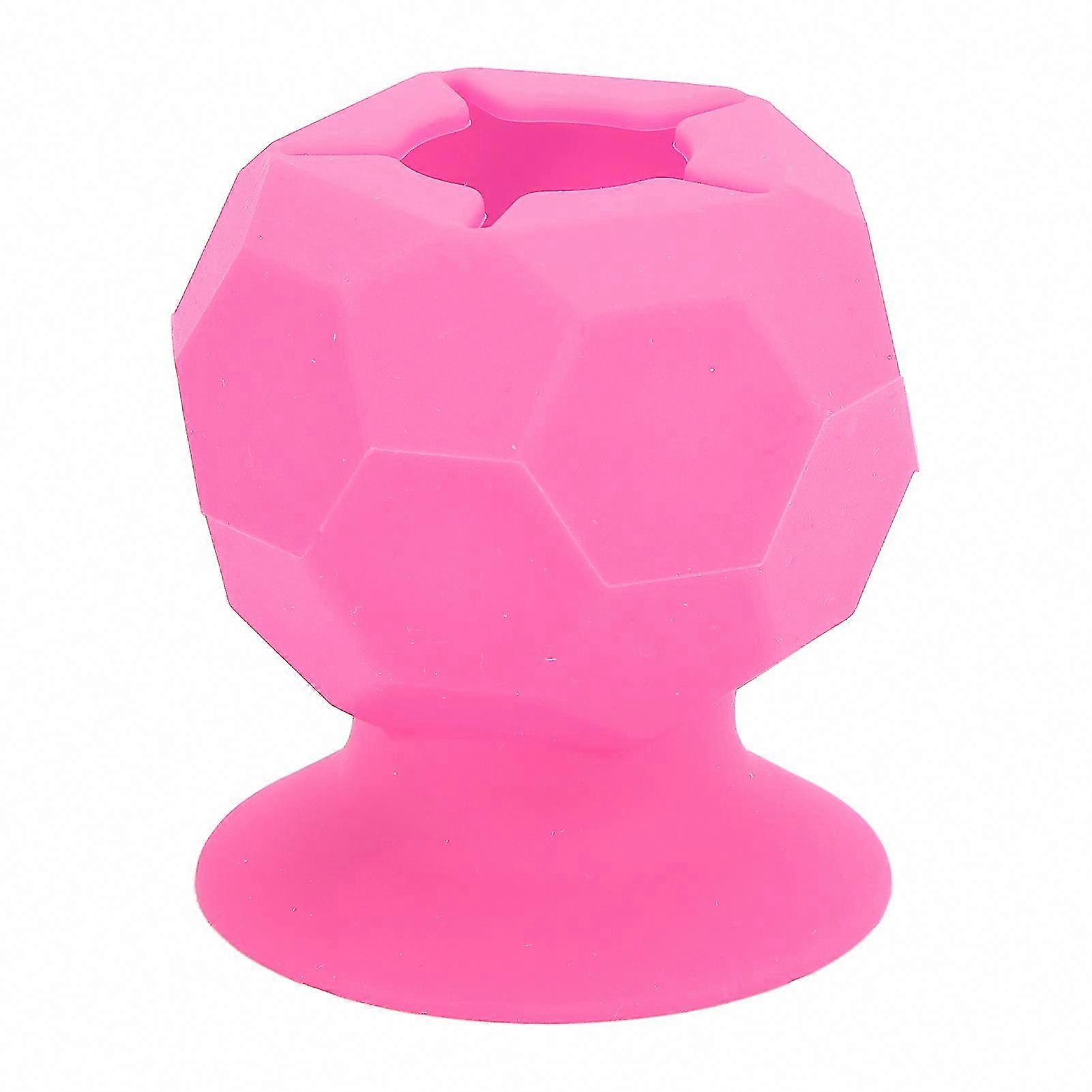 Portable Silicone Suction Cup Scrap Collector for Students - Handmade Waste Collection Ball in Rose Red