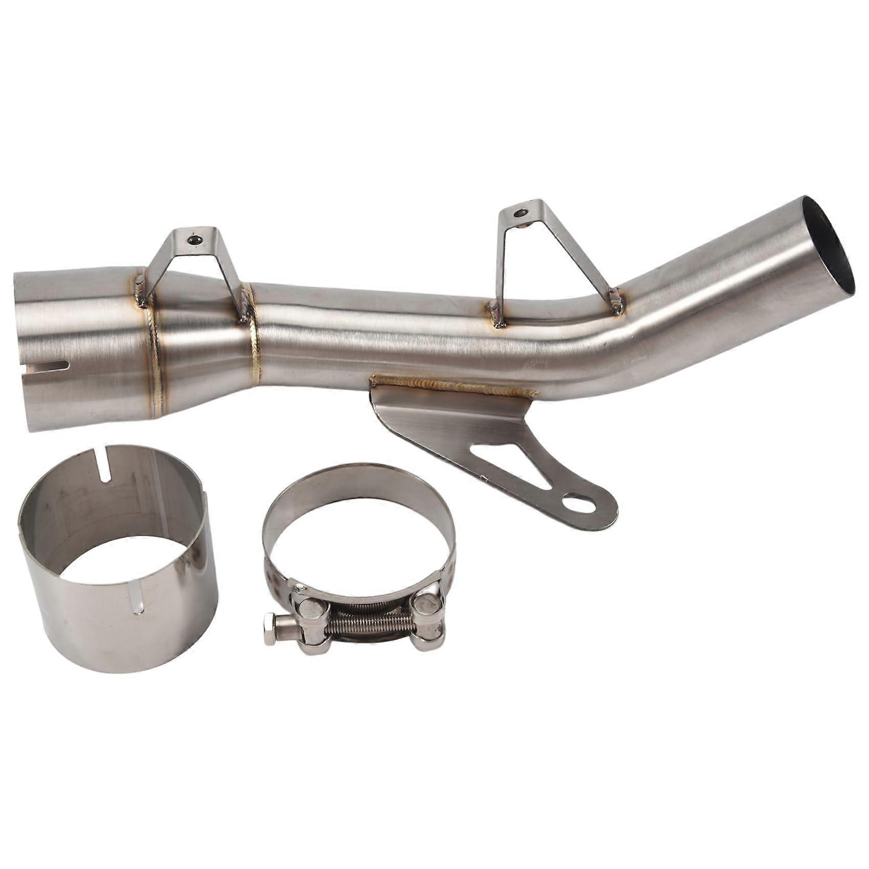 Exhaust Pipe Eliminator for Z900 2017-2022, Mid Link Pipe, Catalytic Converter Delete, Silver Finish