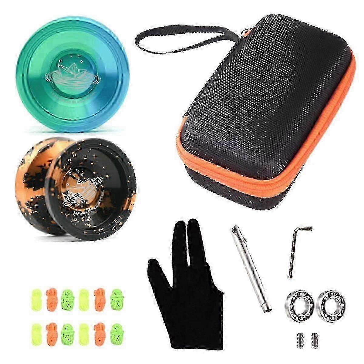 X2 Professional Unresponsive Yo-Yo with Replaceable Bearings, Responsive Strings, and 2 Yo-Yo Gloves on Hwy- Ready for Any Trick!