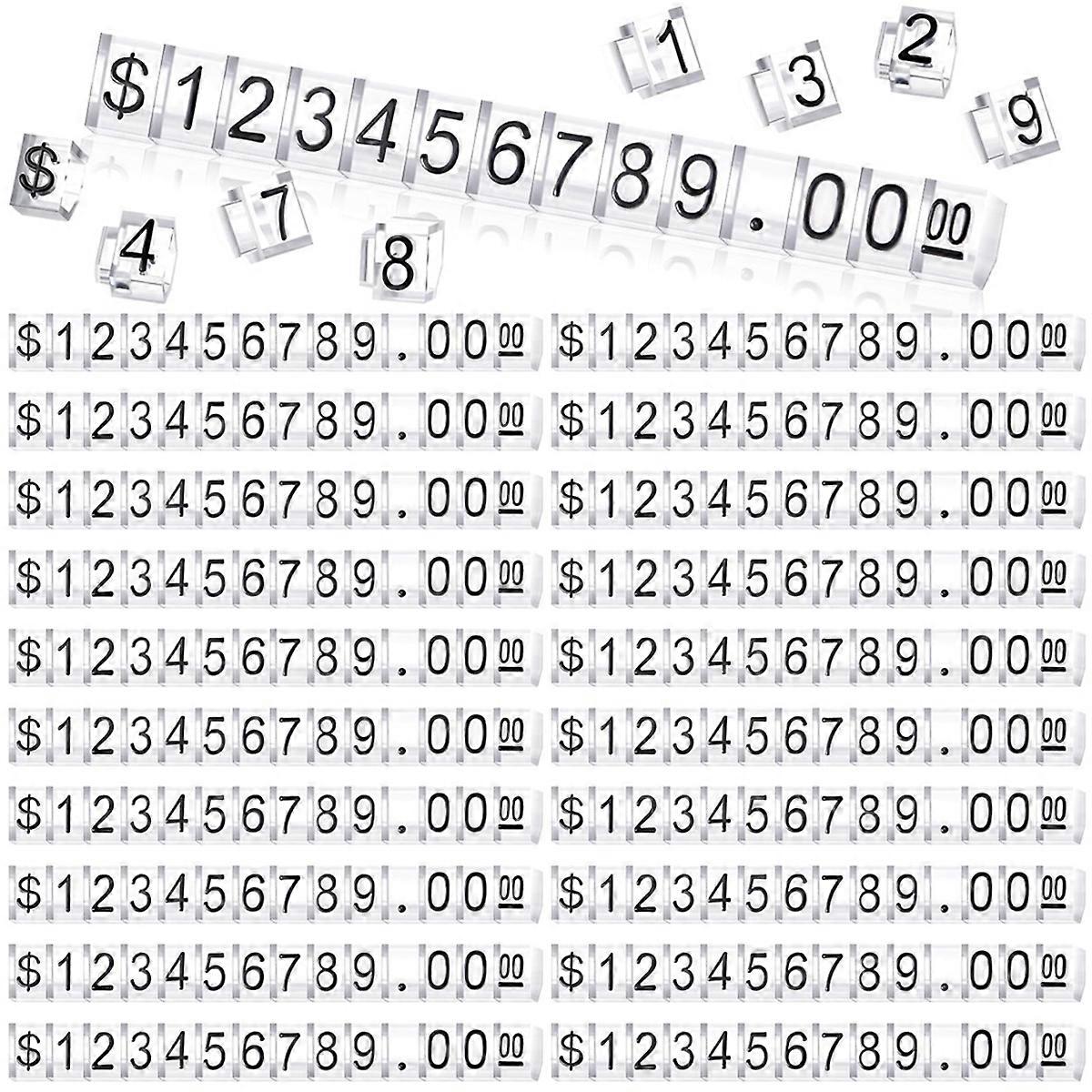 50 مجموعة عرض السعر مكعب رقم حرف بطاقة السعر كتل مكعب