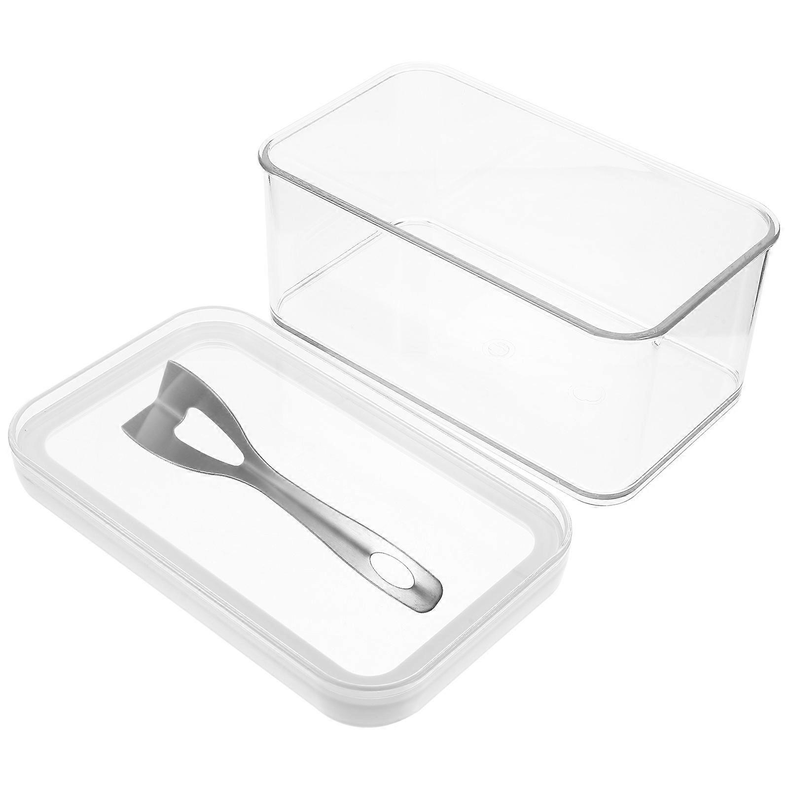 Butter Keeper Reusable Butter Holder for Dining Room Decor Transparent Pet with Cutting Tool 1 Set
