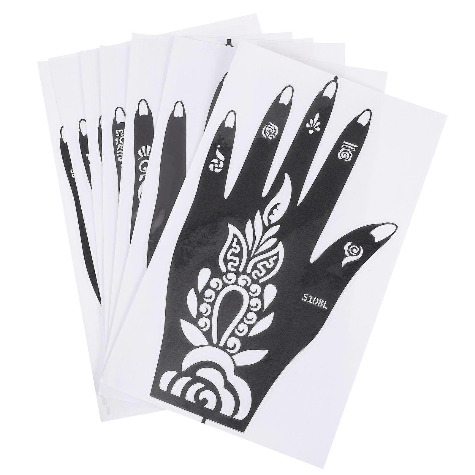 Reusable Hand Stencils Drawing Templates for Birthday and Festival Decoration Black Durable Material 7Pcs