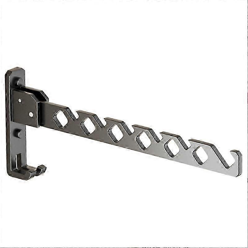 Foldable Wall Mounted Clothes Rack Aluminum Alloy Folding Wall Hangerblack
