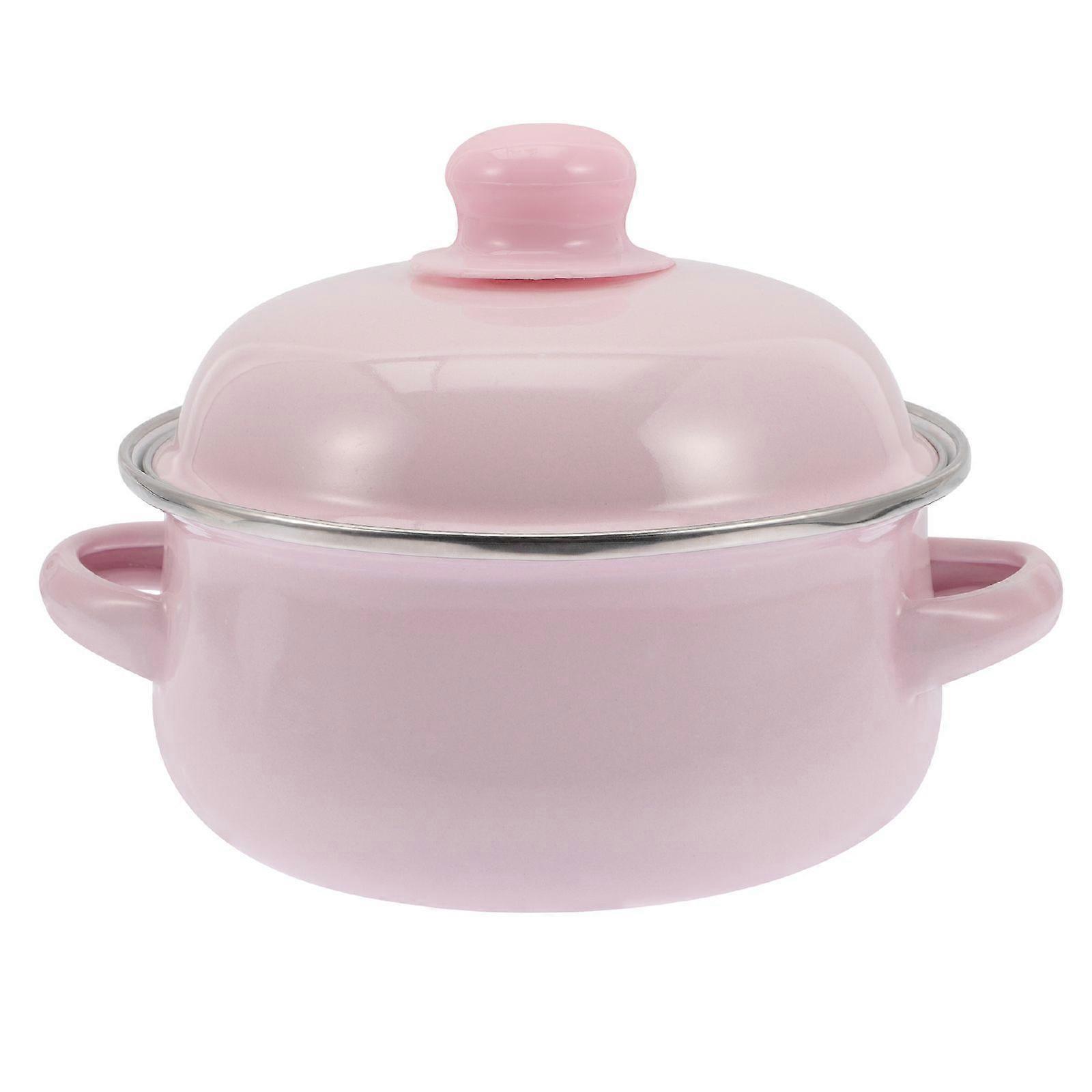 Δύο χειρίστηκε stew pot σμάλτο καλυμμένο stockpot οικιακή σούπα κάνοντας προμήθεια