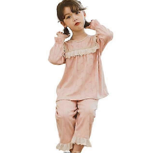 Flickor tunn långärmad pyjamas hemmakläder set