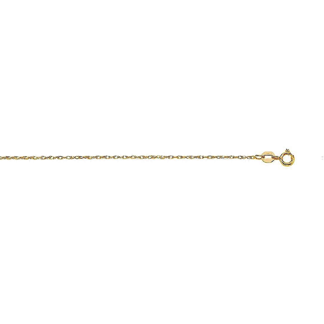 14K18インチイエローゴールドスパークルカットカードペンダントロープチェーンスプリングリングクラスプネックレスチェーンチェーン-女性用ネックレス