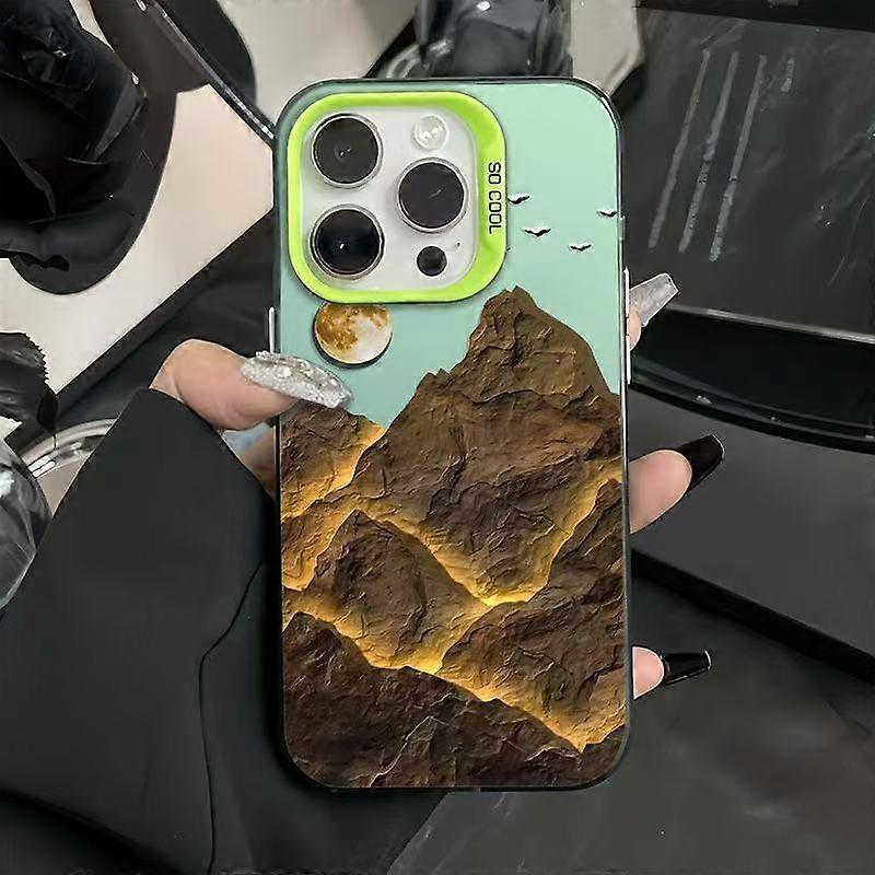 Natural golden mountain main body mobile phone case suitable for Apple 16Promax iPhone15/14/1312 soft rubber shell