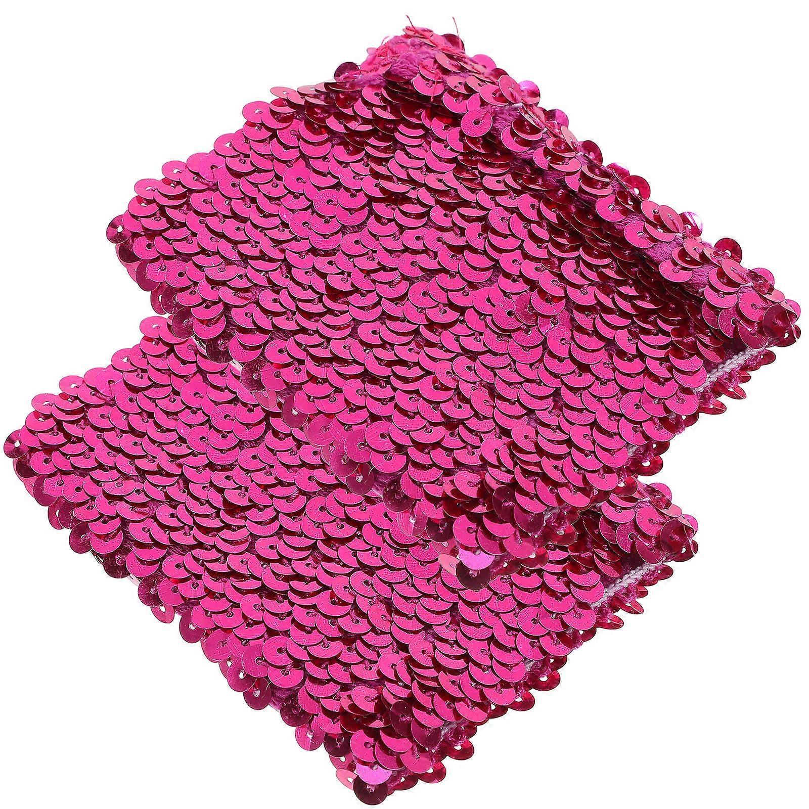 Rosy Reversible Sequin Bracelet with Adjustable Size for Party Use 7 inches