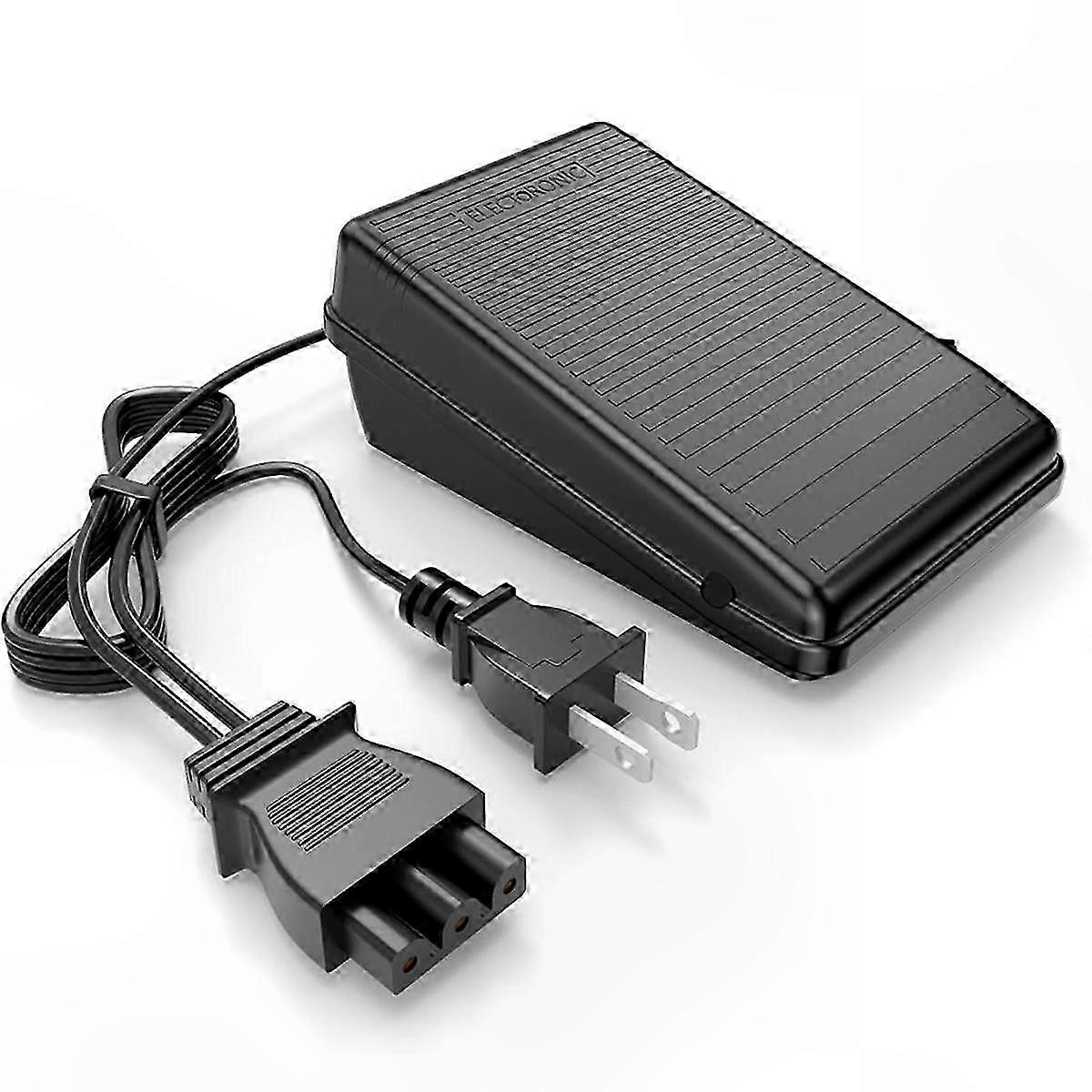 Sewing Machine Foot Pedal Power Cord Replacement with D-Shaped Plug for Compatible Models