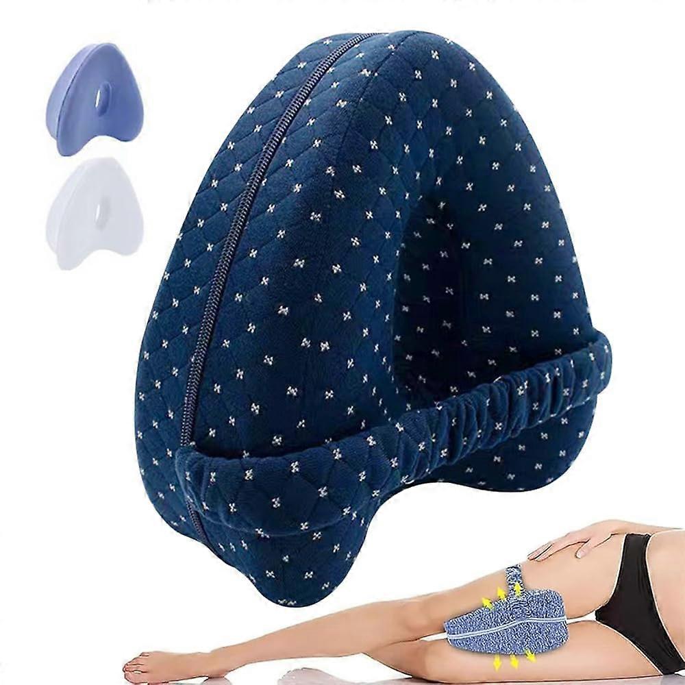 Knee Pillow Memory Foam for Side Sleepers, Alignment Pillow, Ergonomic Knee Support, Washable Cover for Sciatica