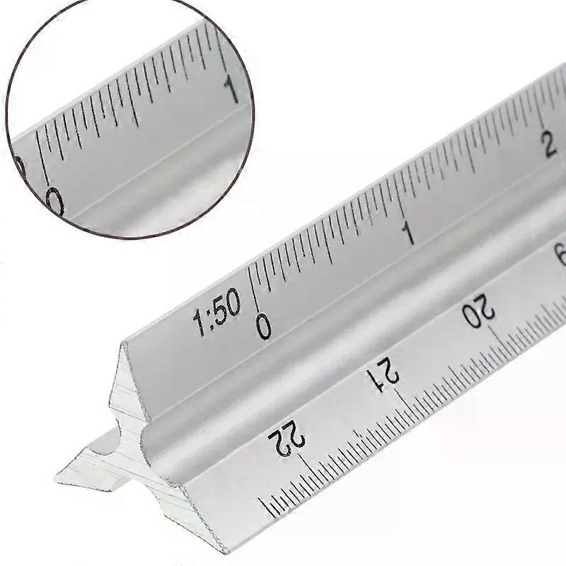 New 30cm Aluminium Metal Triangle Scale Architect Engineer Technical Ruler