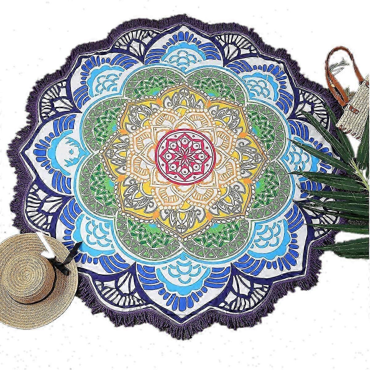 2025 Portable Beach Towel Round 150CM Sand Resistant Super Lightweight and Quick Drying Ideal for Tapestry Beach Towels