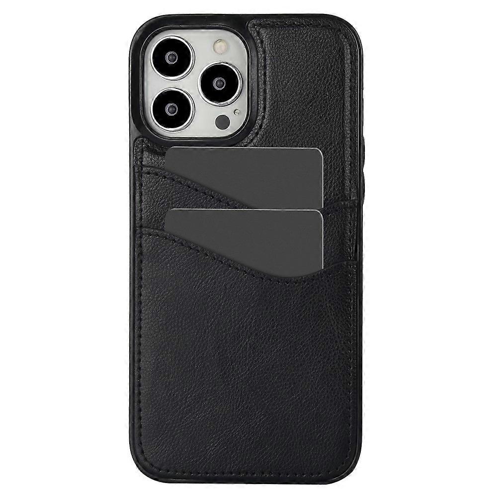 Compatible For iPhone 13 Pro Max Case Shockproof PU+TPU Phone Shell with Card Slot