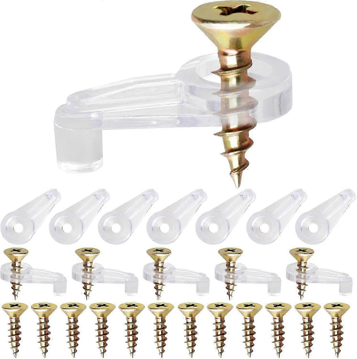 2025 Latest Model 25 PCS Mirror Clips, Mirror Clips for Wall Mounting with Gold Screws Cabinet