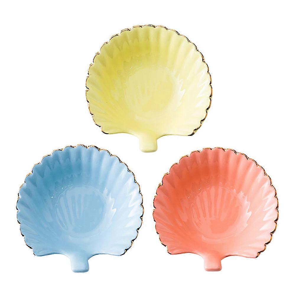 Mini Sauce Dish Ceramic Sauce Tray for Dining 3Pcs Assorted Color
