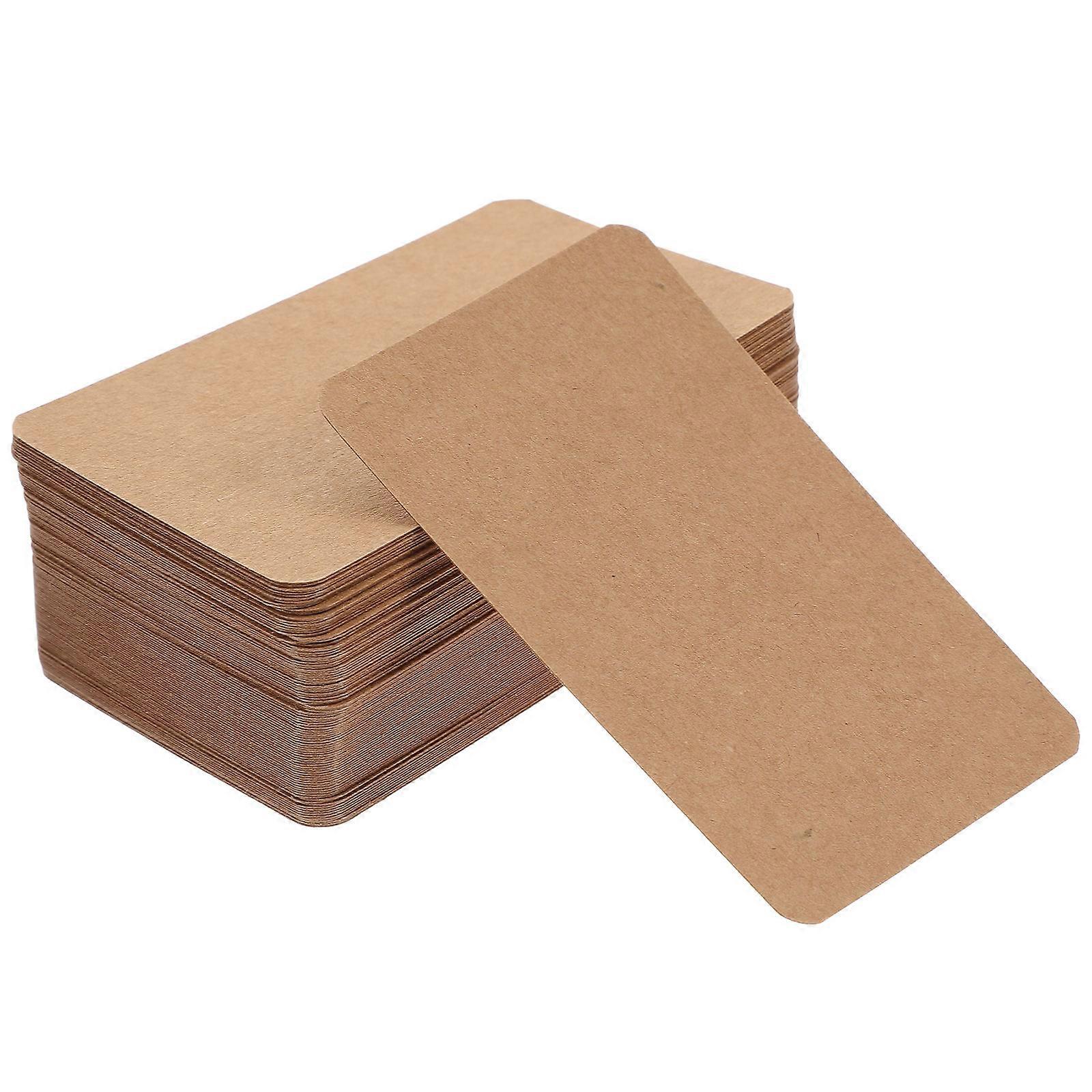 Portable Word Cards Diy Blank Cards Light Brown Rectangular Classic Design Note-Taking Game Playing Memo Writing 100Pcs