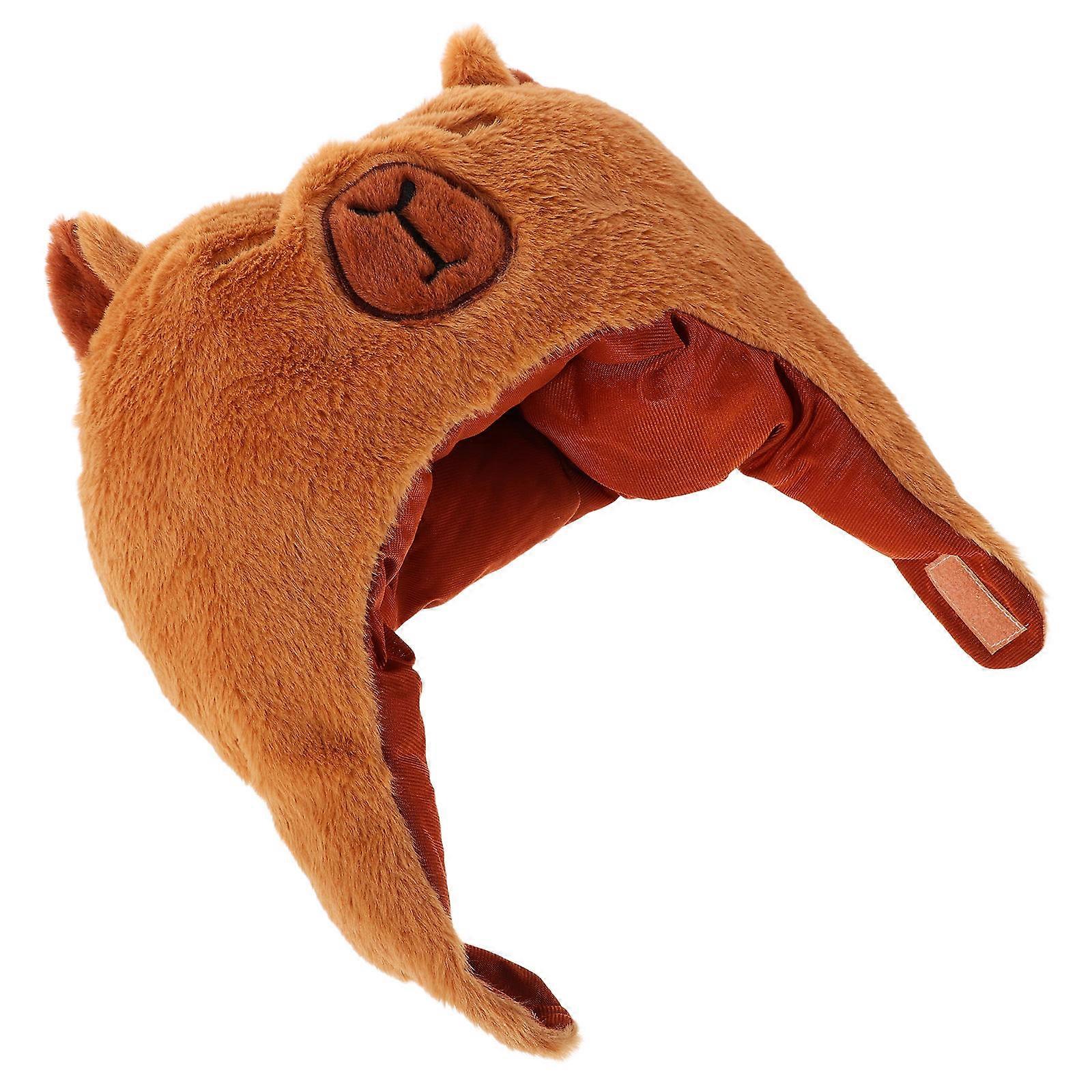 Cartoon Hat Prop Stuffed Animal Headwear For Parties And Performances Capybara Design 1Set