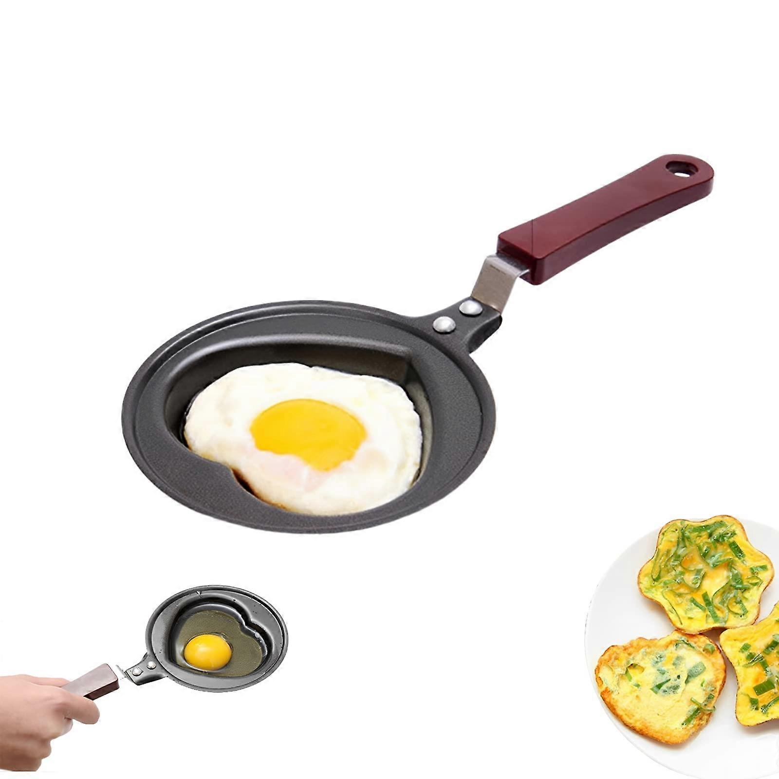 Mini Egg Frying Pan Star Heart Egg Mold, NonStick Cast Iron Skillet, Small Size Omelet Pan Model A