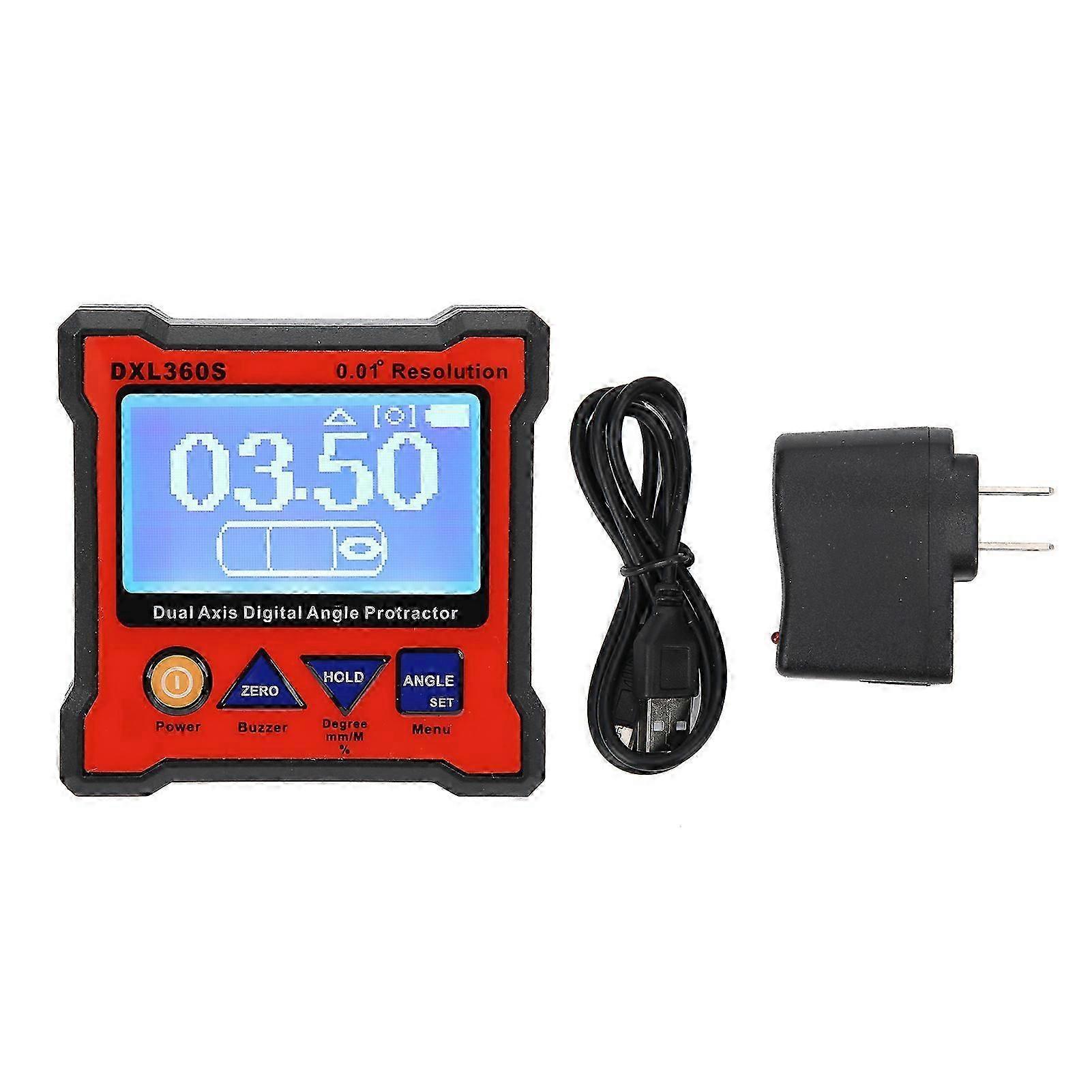 For Digital Level Inclinometer High Accuracy Protractor Non?Magnetic DXL360S US Plug 100?240V