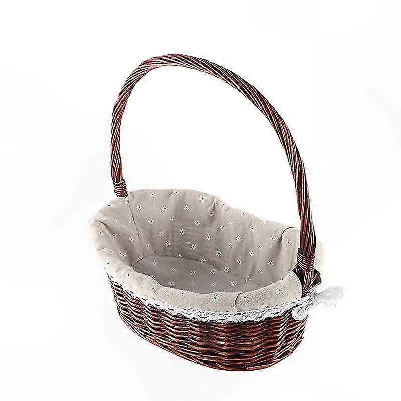 Oval Wicker Basket with Handles for Picnics, Weddings & Events - Decorative Gift Storage Solution