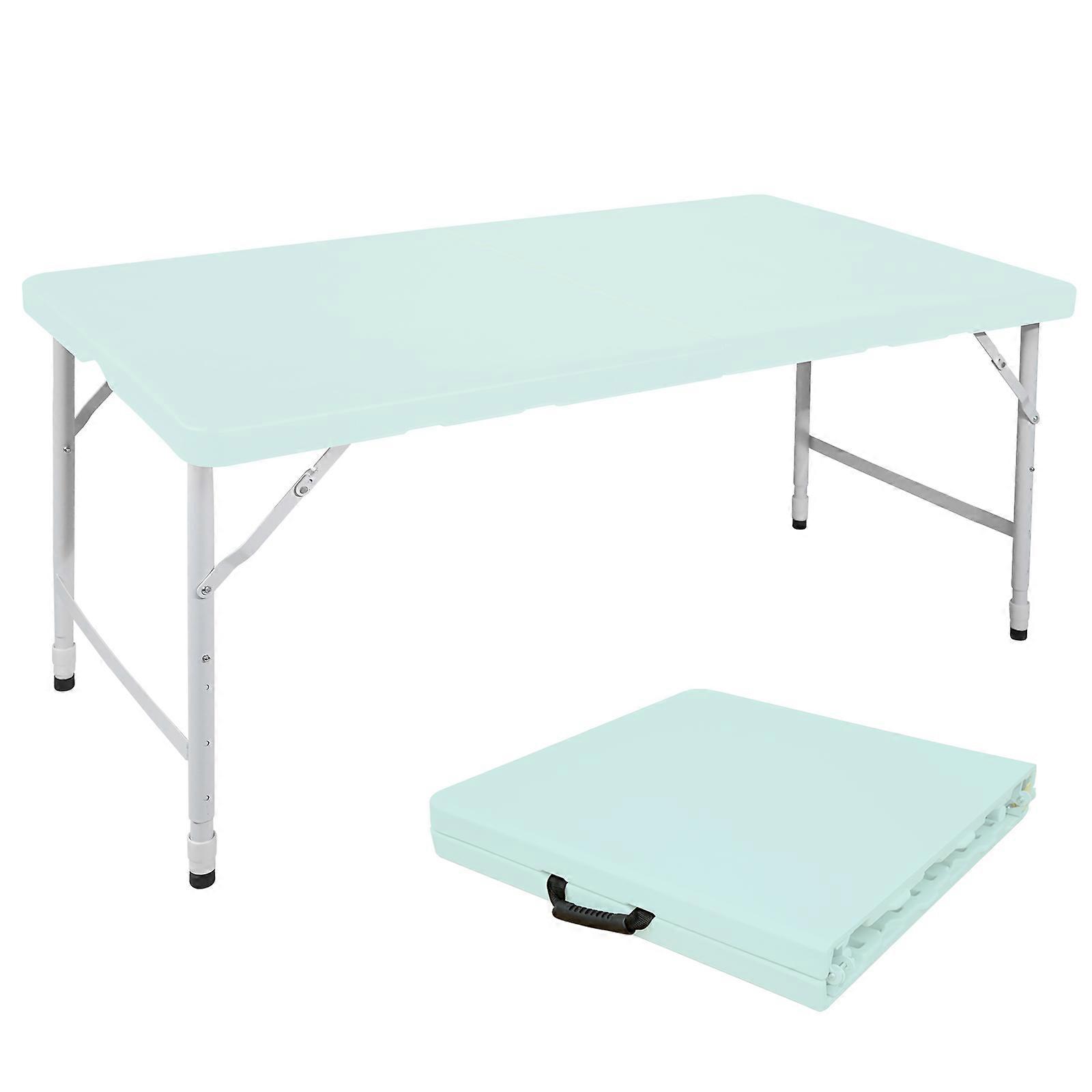 Portable folding table 125cm adjustable height heavy duty camping picnic party