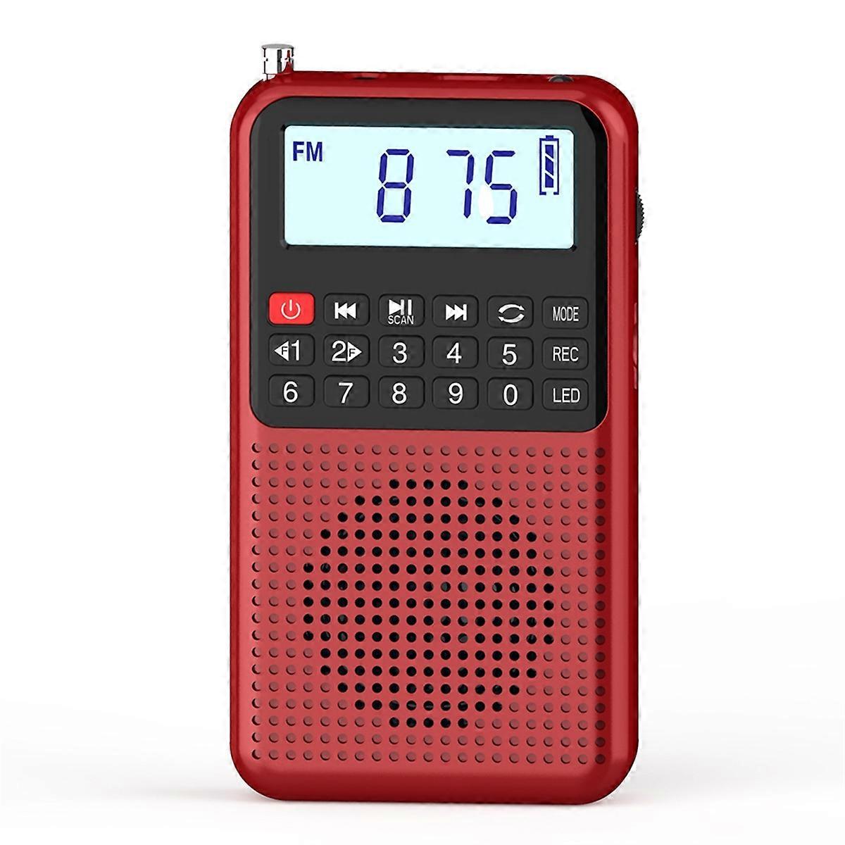 Mini Portable Pocket AM FM Radio MP3 Small Radio with Sleep Timer SD Rechargeable AM 9K 10K Dual Mod