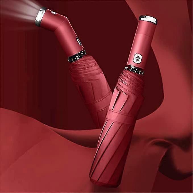 Led Multifunctional Windproof  Rain Umbrella Ten Bone  Automatic Folding Large Business Umbrellas