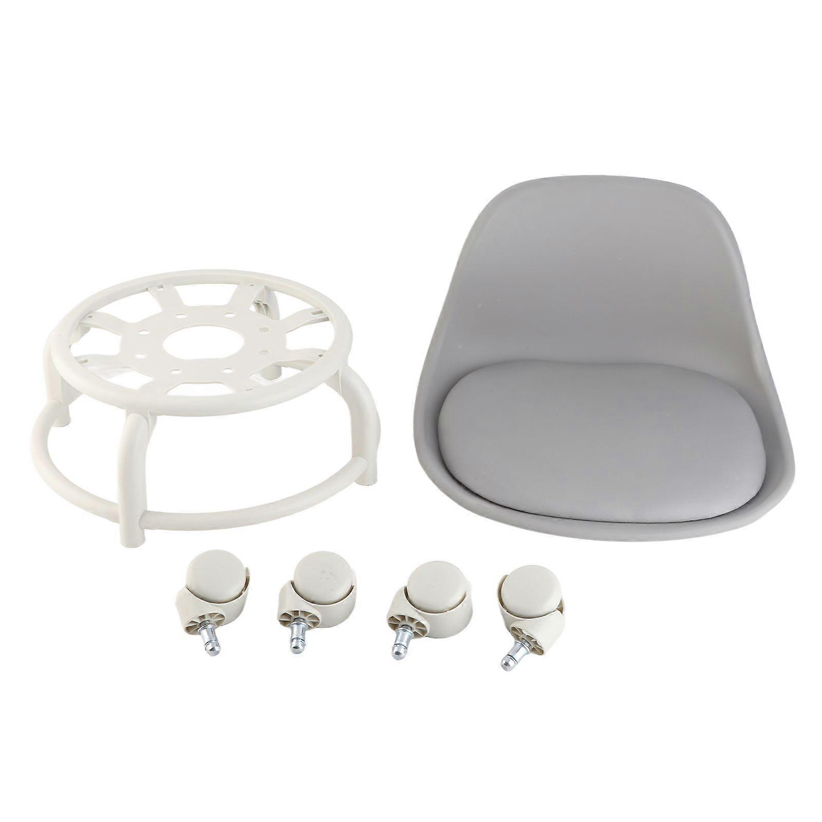 Kids Low Rolling Stool with Backrest Low Height Roller Stool with Universal Wheels Low Roller Seat Step Stool Gray