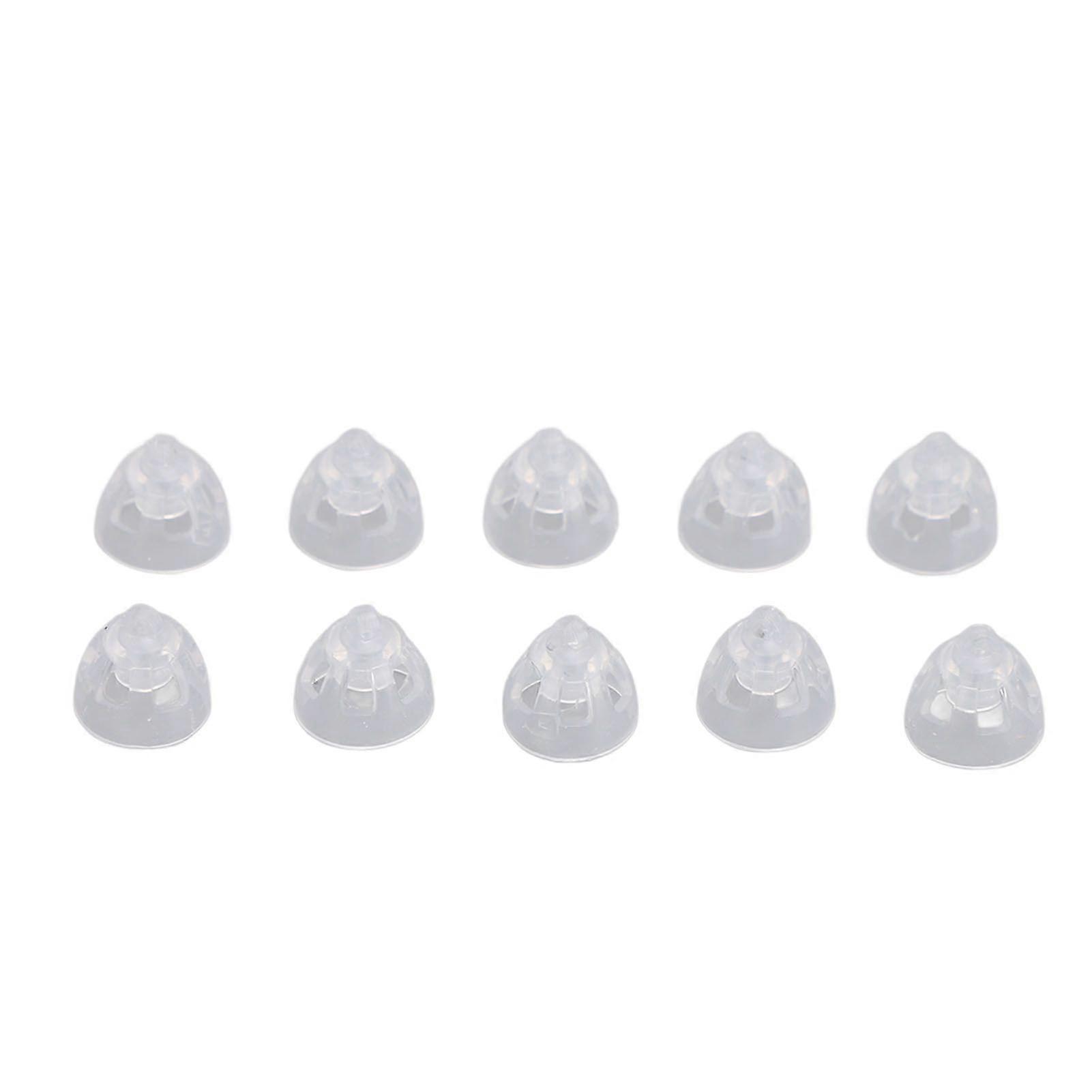 10pcs Sound Amplifier Open Domes Single Layer Washable Reusable Silicone Replacement Ear Plug Tips Domes L 10mm / 0.39in