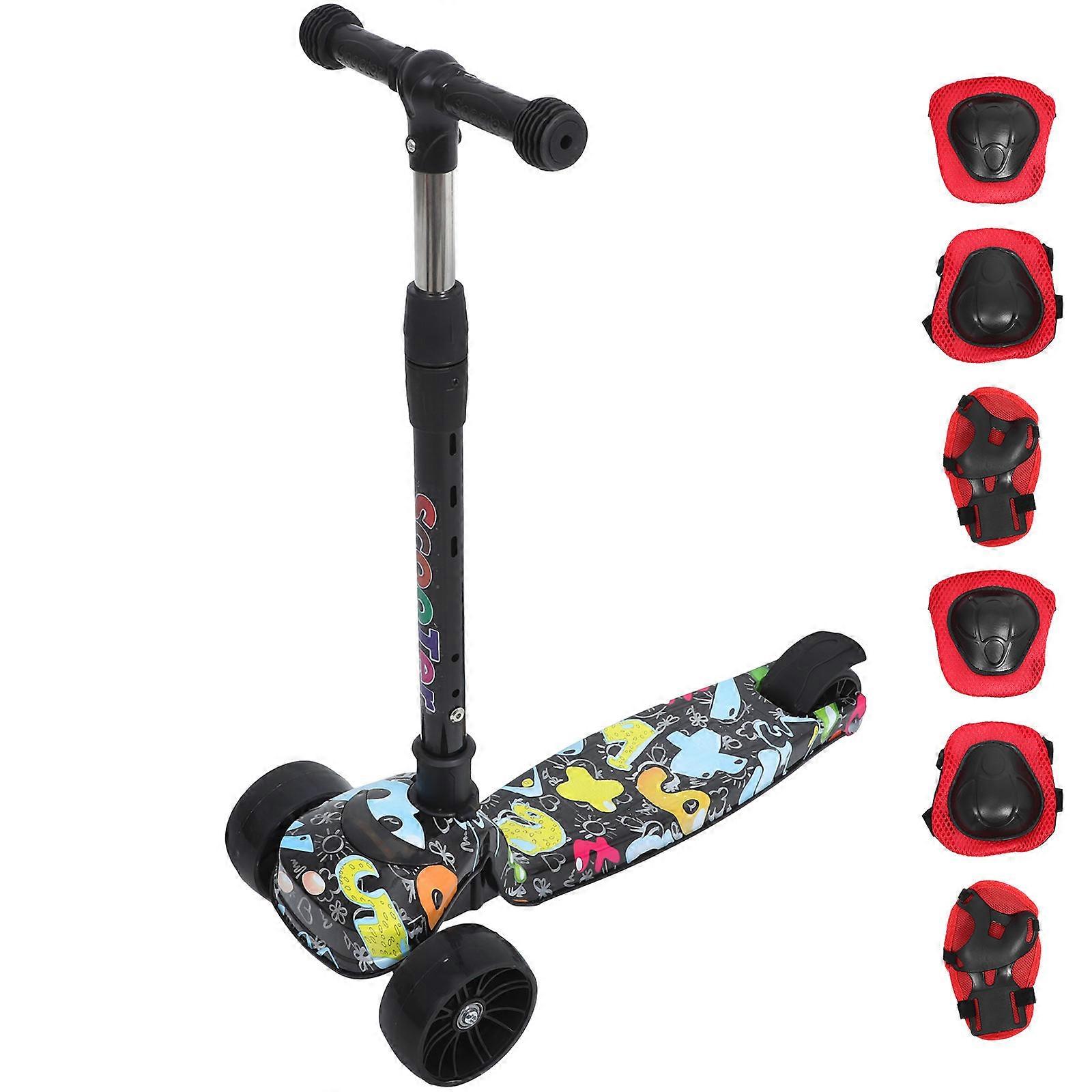 Monopattino elettrico pieghevole per bambini con ruote luminose e set di ingranaggi