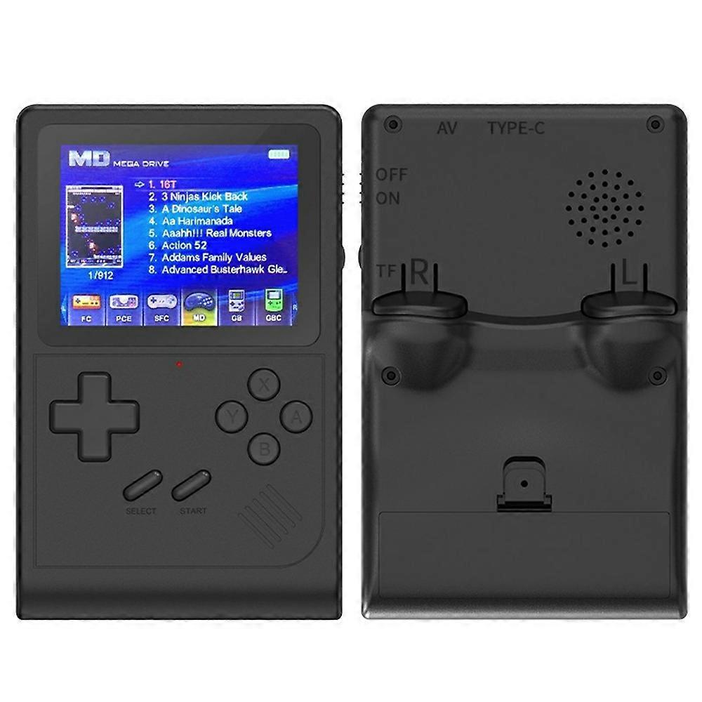 3pc GB300 2.8" Retro Handheld Game Console Built-In 6000 Games - Black