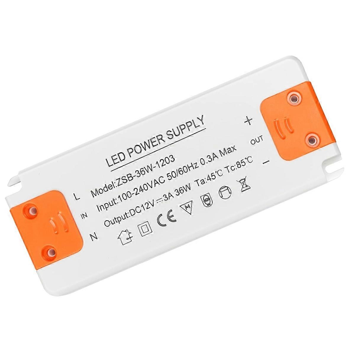 LED Transformer 12V Power Supply,Transformer 230V to 12V LED,36W 3A LED Driver Transformer, LED Low