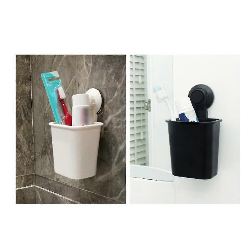 Practical 2Pcs Rectangular Toothbrush Holder Black Wall-Mounted Organizer for Toiletries and Bathroom Essentials