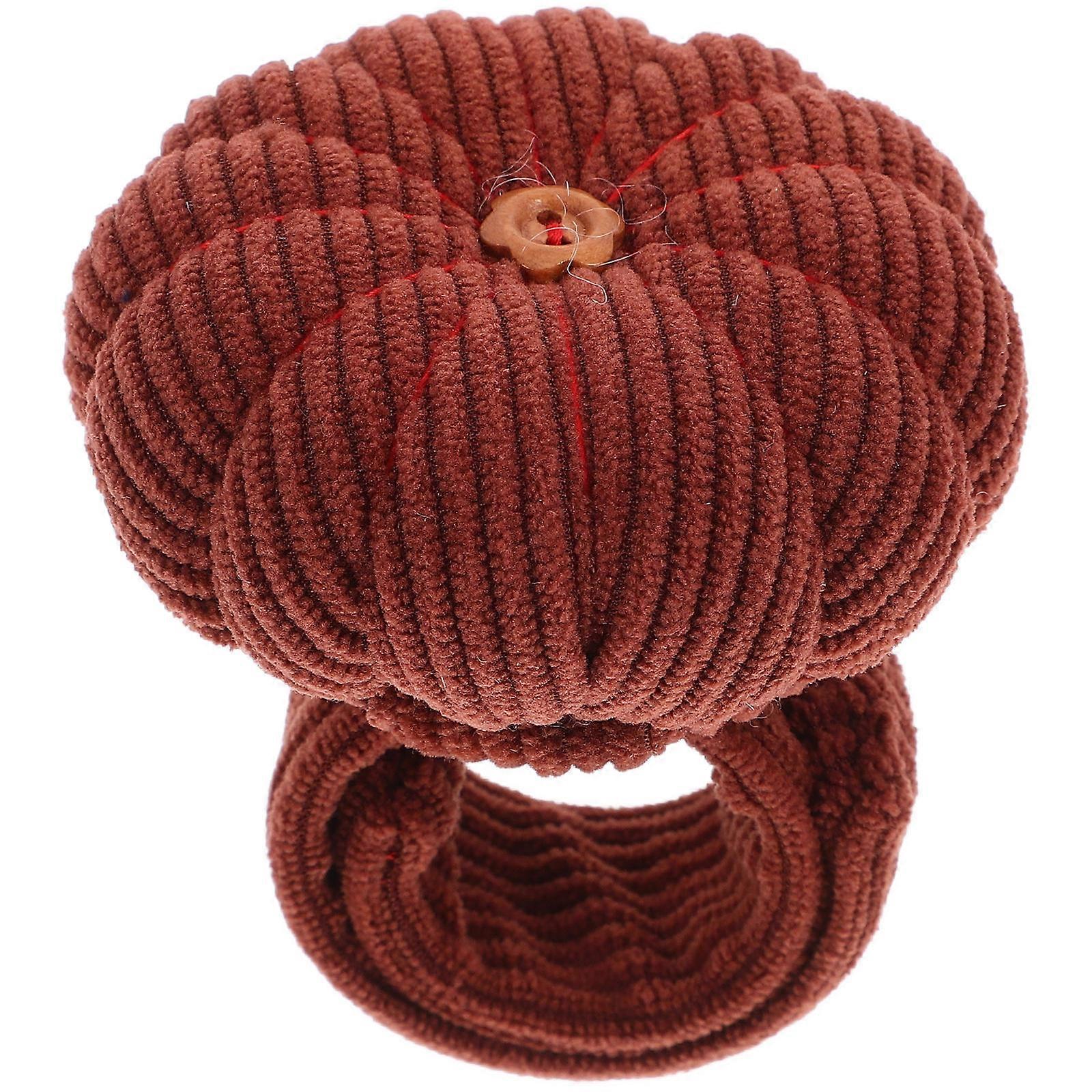Pumpkin Shaped Wrist Pincushions Ideal For DIY Lovers Convenient For Organizing Sewing Tools With Adjustable Strap 3Pcs