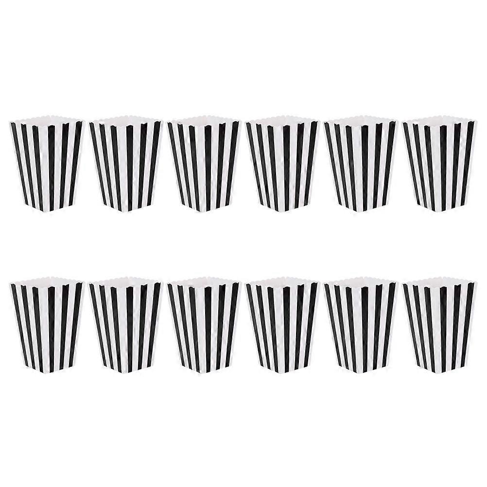 Popcorn Boxes Chicken Popcorn Paper Box for Storage Use 12Pcs Black