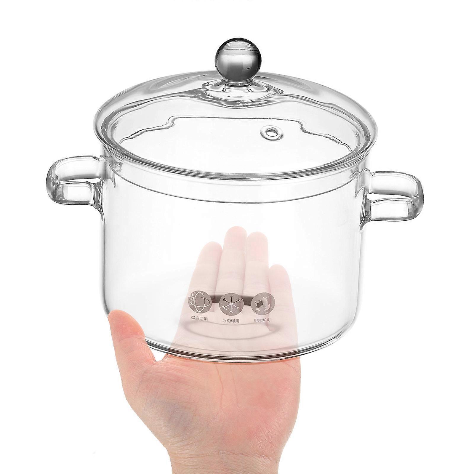 Glass Stove Pot High Borosilicate Soup Pot Household Multi-Functional 22.00X17.00X16.00CM For Cooking Vegetables 1Set