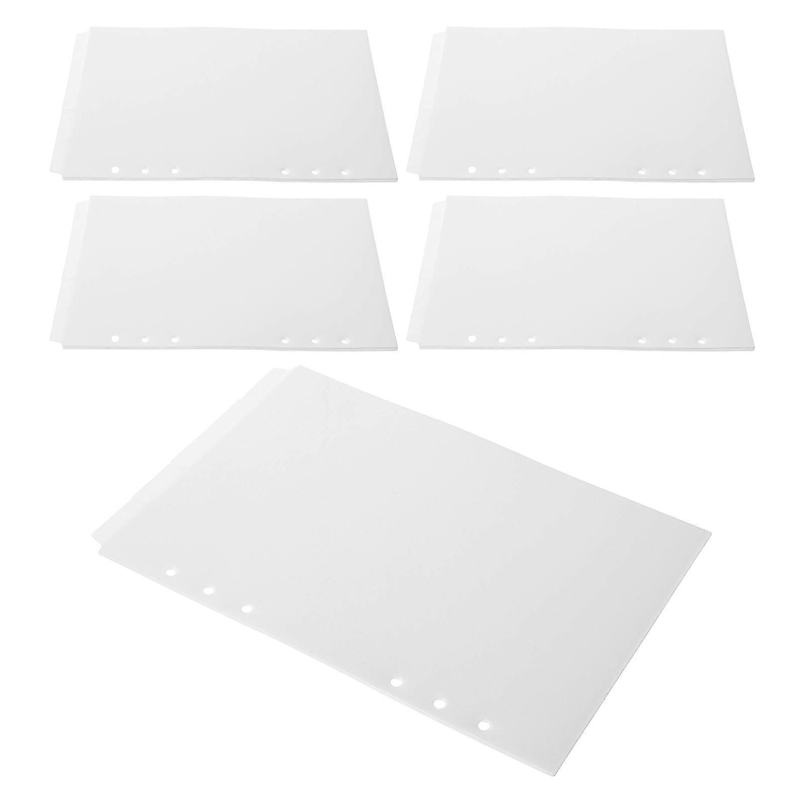 PP White Binder Dividers with Removable Tabs for School Use 75Pcs