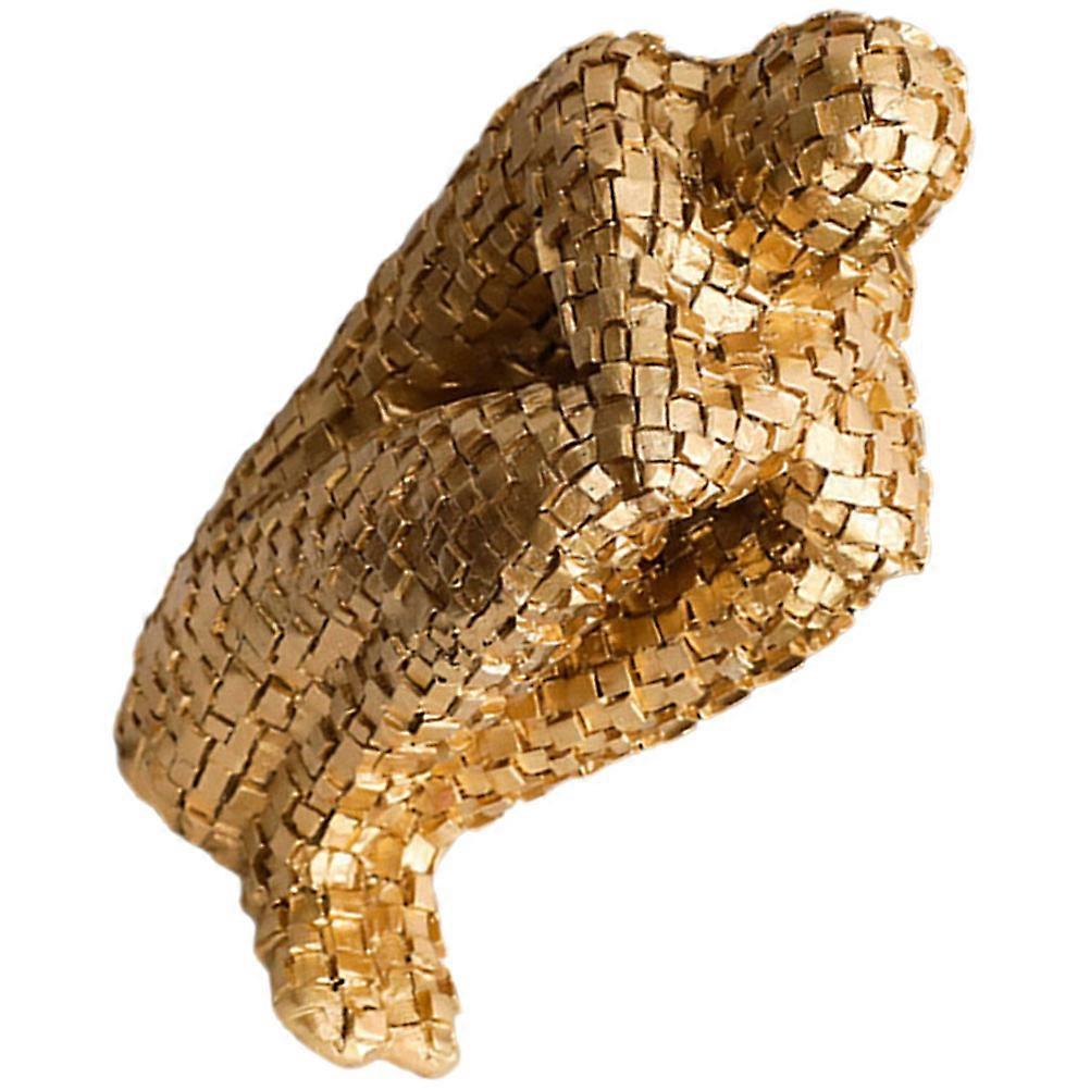 3Pcs Golden Abstract Sculpture Figurines for Home Decor Table Decorations
