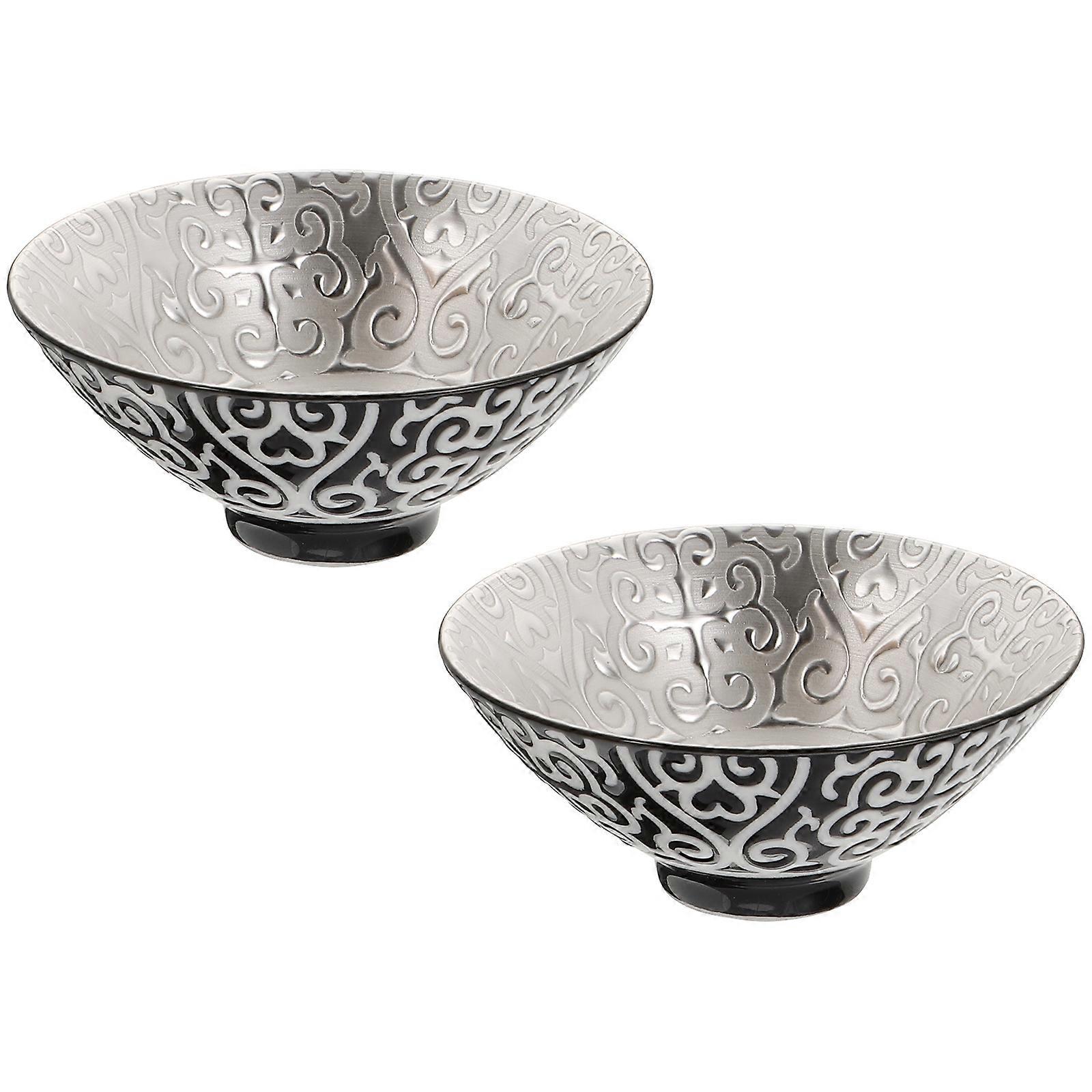 Gilt Silver Hat Design for Drinking 4Pcs Ceramic Tea Bowls