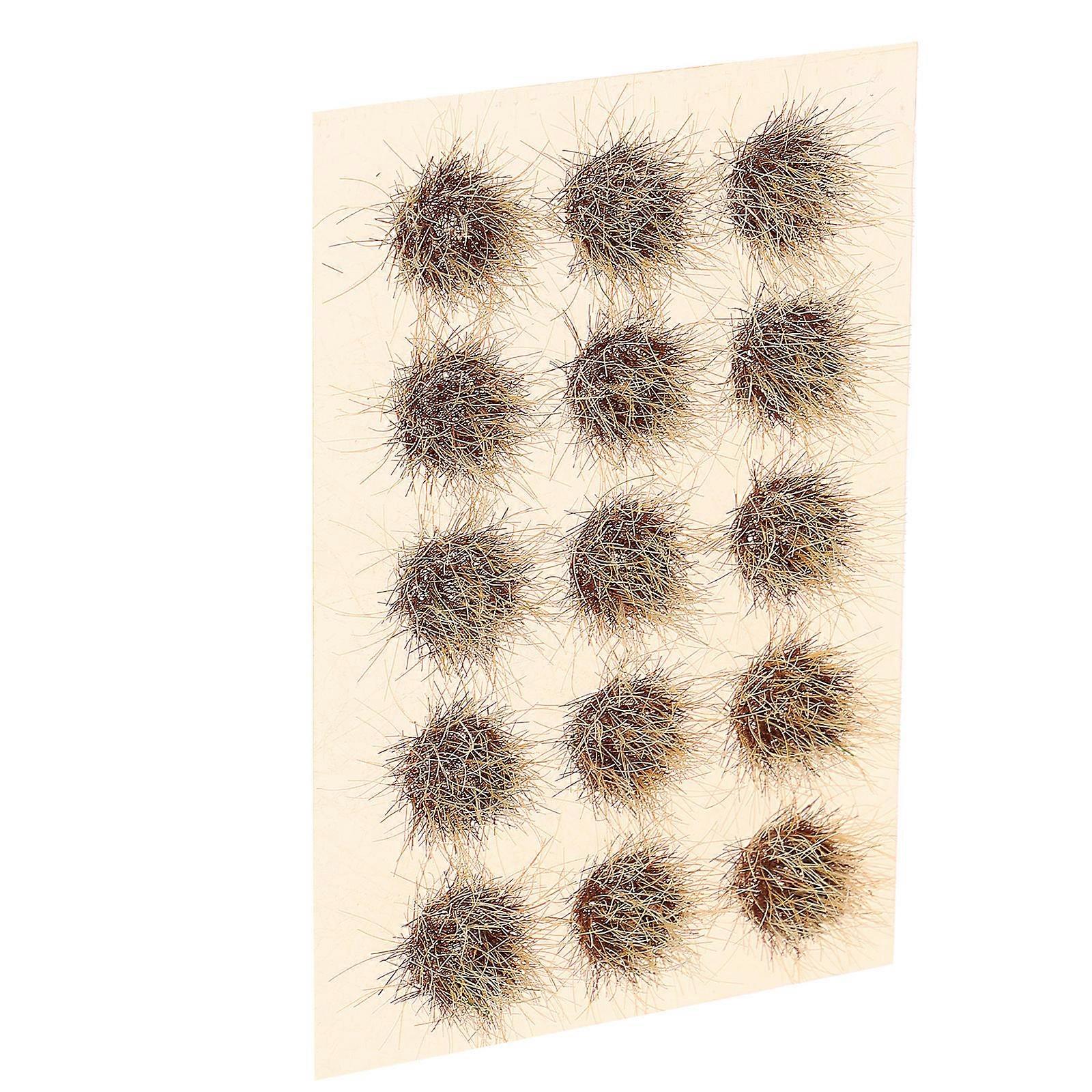 Nylon Miniature Artificial Grass Cluster for Diorama 4Pcs Khaki Craft Material