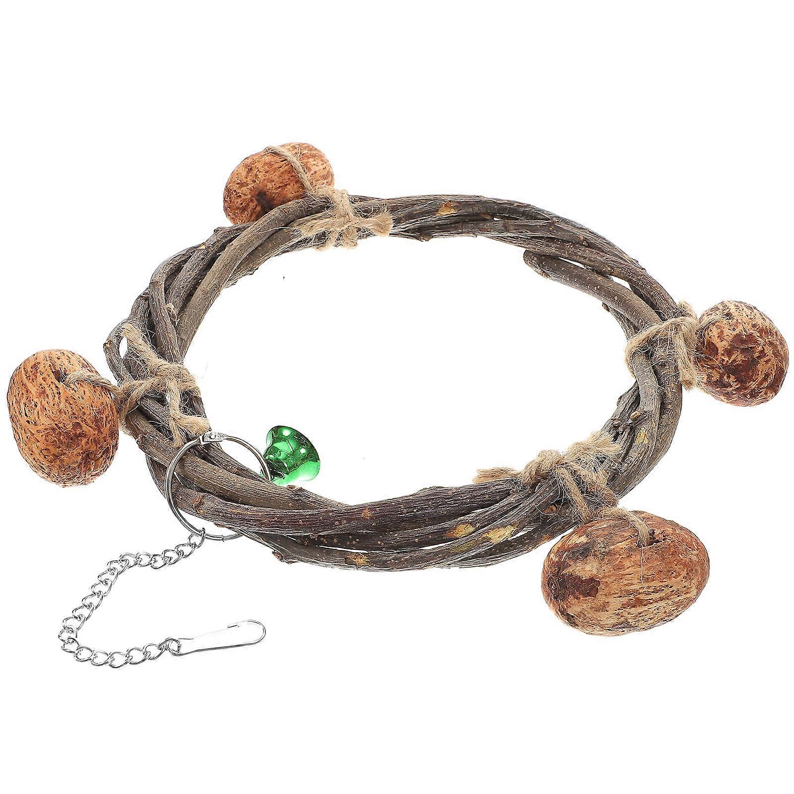 Bird Swing Rattan Parrot Swing Toy for Pets 3Pcs Brown Plaything